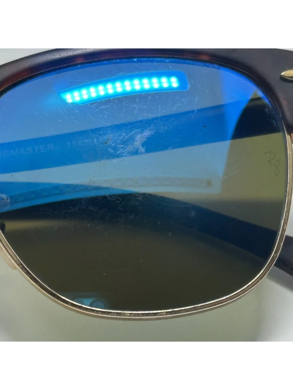 Ray-Ban RB 3016 Clubmaster Classic Sunglasses with Blue Mirrored Lenses
